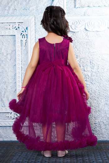 Mini Stitch 3D Floral Applique High Low Dress 