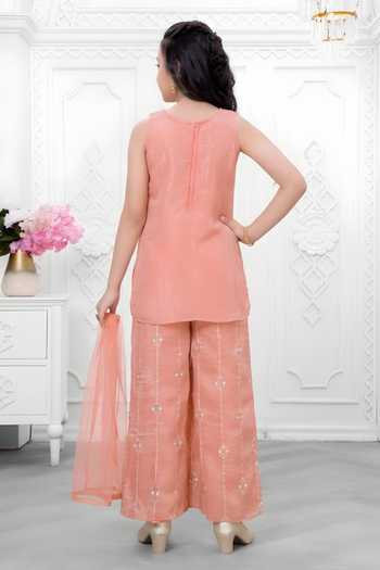 Mini Stitch Embroidered Kurta Palazzo Set 