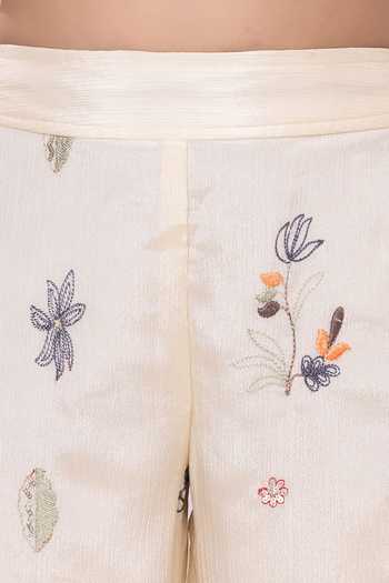 Buy_Mini Stitch_Cream Rayon Embroidery Kurta And Palazzo Set 