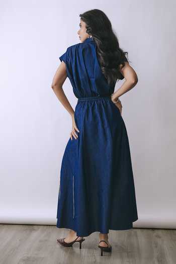 BABITA M Hooked in Indigo Shirt & Skirt Set