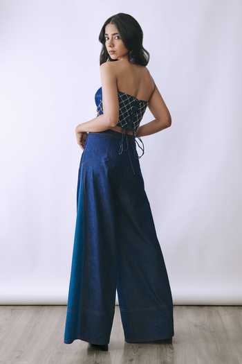 BABITA M Steel Bloom Corset & Pant Set