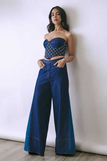 BABITA M Steel Bloom Corset & Pant Set