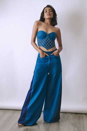 BABITA M Aurelia Denim Corset & Pant Set 