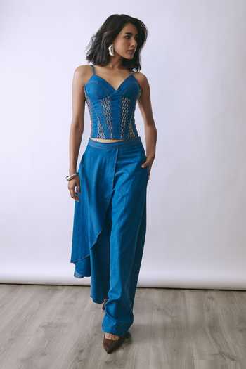 BABITA M Asymmetric Drift Corset & Pant Co-ord Set 