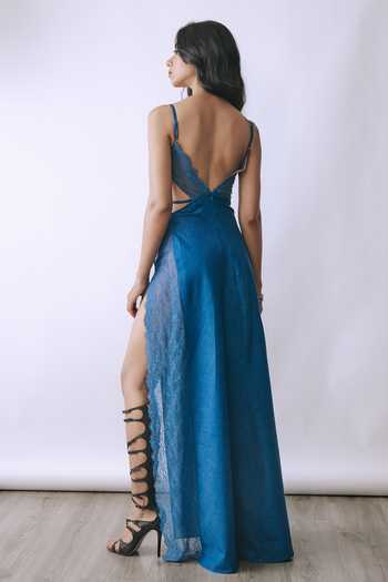 BABITA M Lunar Edge Cut-Out Slit Gown 