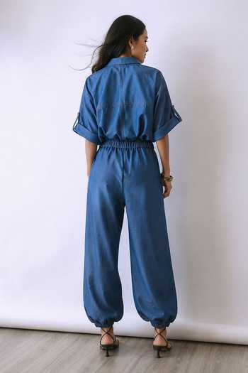 BABITA M Riviera Lattice Safety Pin Shirt & Joggers Set 