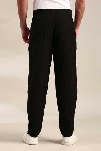 Mayank Modi - Men Black Embroidered Patch Pocket Trouser For Kids