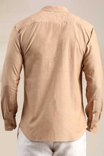 Mayank Modi - Men Floral Thread Embellished Shirt For Kids