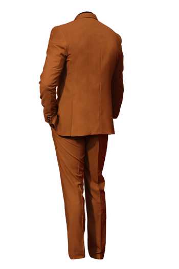 Design O Stitch Brown Bird Motif Embroidered Tuxedo Set For Kids
