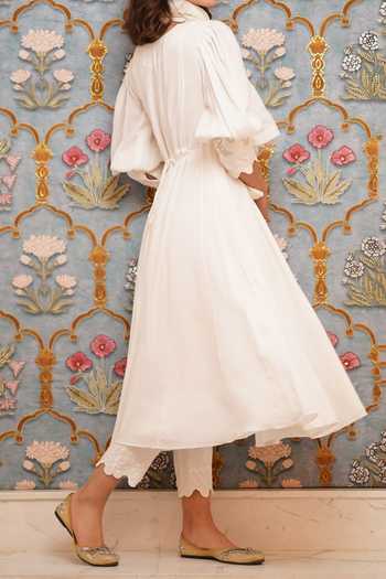 Leela By A Cuff Embroidered Anarkali Set For Kids