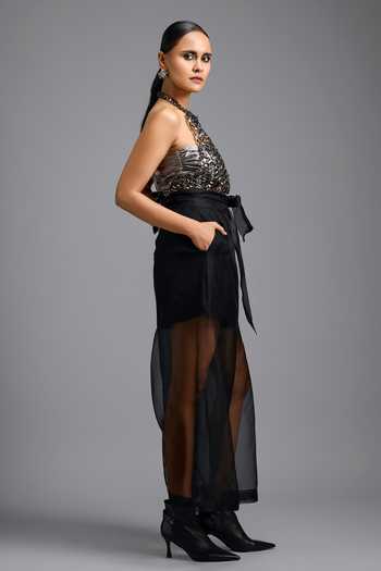 Deepika Arora Black Halter Neck Beaded Top Online at Aza Fashions Deepika Arora_Black Halter Neck Beaded Top _Online_at_Aza_Fashions