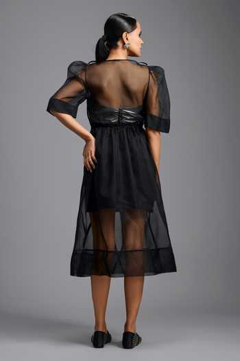 Deepika Arora Sheer Dress With Embellished Corset 