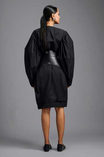 Deepika Arora Voluminous Sleeve Dress With Belt 