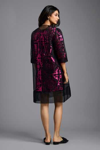 Deepika Arora Patterned Dress With Slip