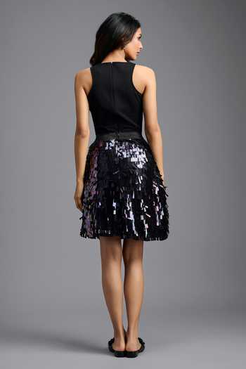 Deepika Arora Dangling Rainbow Sequin Mini Skirt