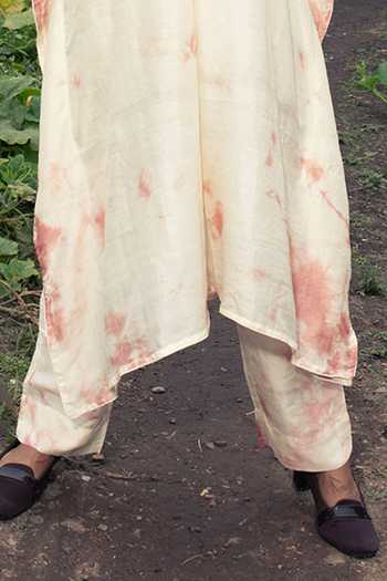 Inkpikle White Cotton V-neck Hand Spun Kaftan And Pant Online at Aza Fashions Inkpikle_White Cotton V-neck Hand Spun Kaftan And Pant _Online_at_Aza_Fashions