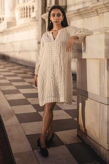 Inkpikle Crochet Trim Tunic Dress 