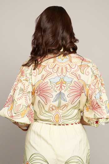 Poppi Printed Bemberg Silk Fully Lined Shirt & Skorts Set 