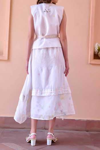 OurDve Jim Embroidered Top With Skirt For Kids
