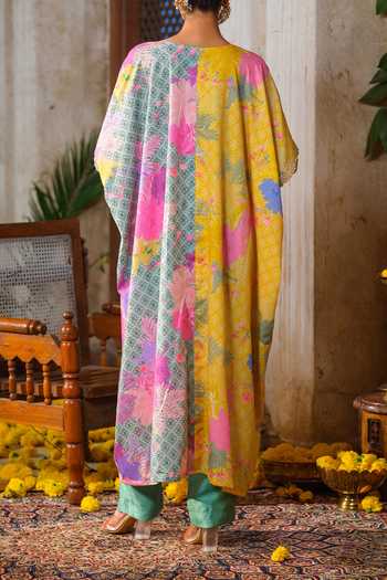 Anu Pellakuru Floral Printed Asymmetric Tunic & Pant Set For Kids