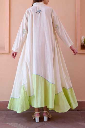 OurDve Ruby Color Block Dress For Kids