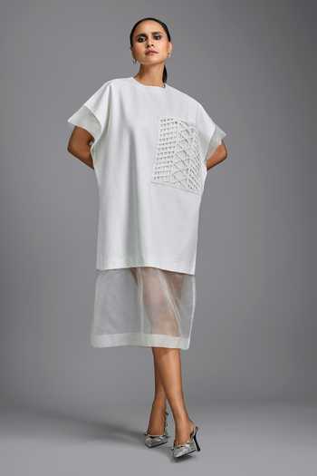 Deepika Arora Sheer Hem Dress 