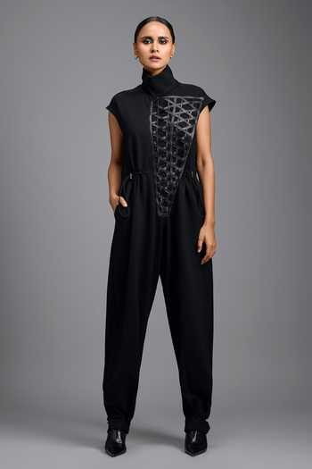 Deepika Arora Lattice Woven Structured Jumpsuit 