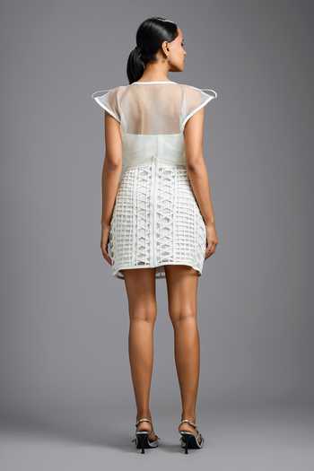 Deepika Arora Sculpted Sheer Yoke Top 