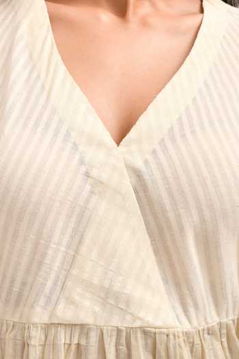 Shop Inkpikle Beige Cotton V-neck, Yes Hand Print Kurta Set Online at Aza Fashions Shop_Inkpikle_Beige Cotton V-neck, Yes Hand Print Kurta Set _Online_at_Aza_Fashions
