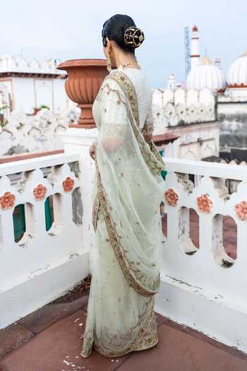 Tarrz Embroidered Saree & Silk Brocade Blouse 