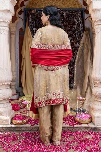 Tarrz Embroidered Satin Silk Dupatta 