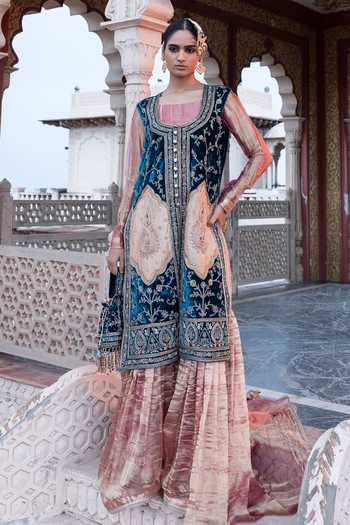 Tarrz Hand Embroidered Jacket Gharara Set