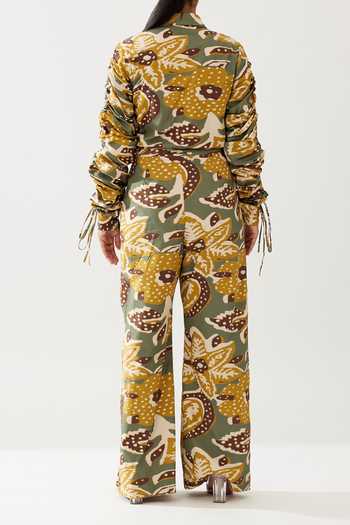 Koai Botanical Print Flared Pant For Kids
