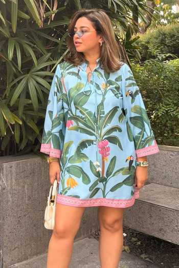 SONAM PARMAR JHAWAR Tropical Banana Print Dress 