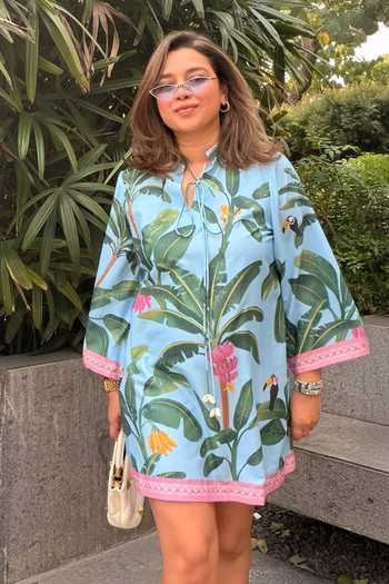 SONAM PARMAR JHAWAR Tropical Banana Print Dress 