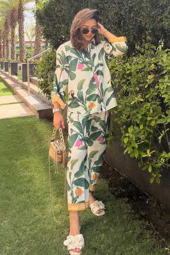 SONAM PARMAR JHAWAR Tropical Print Shirt & Pant Set 
