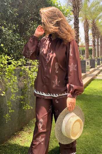 SONAM PARMAR JHAWAR Starfish Print Shirt & Pant Set 