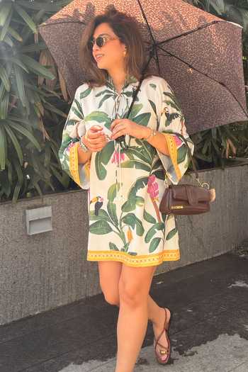 SONAM PARMAR JHAWAR Banana Tropical Print Dress 