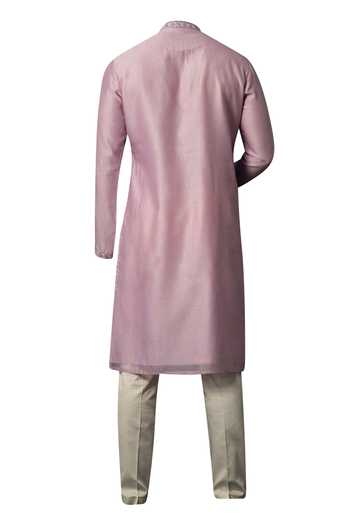 YOSEBA Lavender Embroidered Kurta Set For Kids