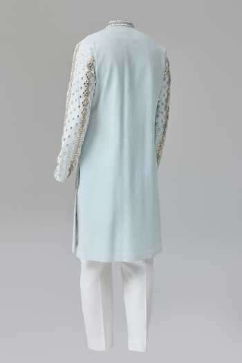 Chatenya Mittal Mirror & Zari Embroidered Kurta For Kids