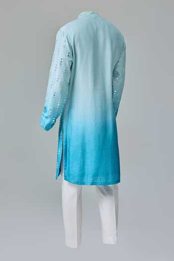 Chatenya Mittal Ombre Sheesh Embroidered Kurta For Kids