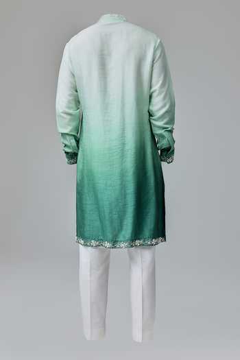 Chatenya Mittal Flora Border Ombre Kurta For Kids