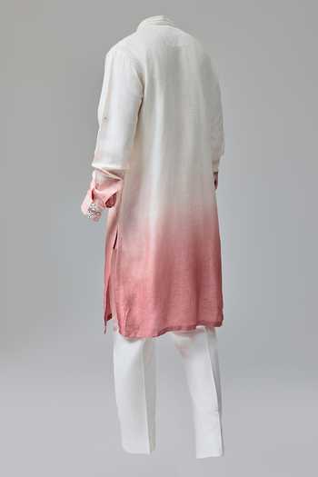 Chatenya Mittal Ombre Dori & Mirror Embroidered Kurta For Kids