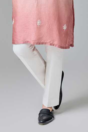 Chatenya Mittal White , Satin Embroidery Ombre Dori And Mirror Kurta For Kids Online at Aza Fashions Chatenya Mittal_White , Satin Embroidery Ombre Dori And Mirror Kurta For Kids_Online_at_Aza_Fashions