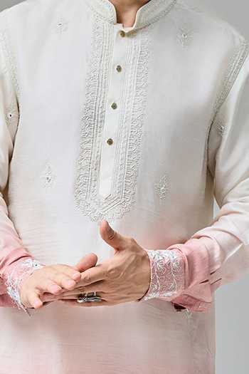 Buy Chatenya Mittal White , Satin Embroidery Ombre Dori And Mirror Kurta For Kids Online at Aza Fashions Buy_Chatenya Mittal_White , Satin Embroidery Ombre Dori And Mirror Kurta For Kids_Online_at_Aza_Fashions