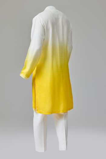 Chatenya Mittal Floral Embroidered Ombre Kurta For Kids
