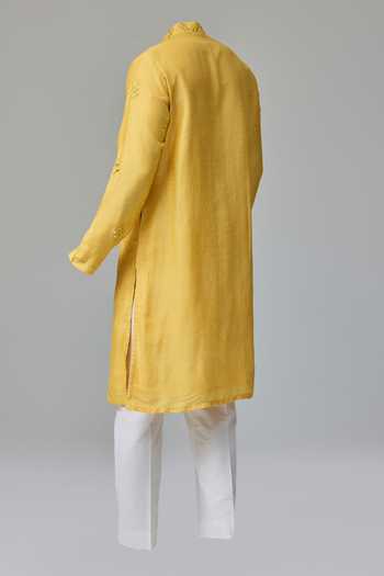 Chatenya Mittal Mirror Quad Embroidered Kurta For Kids