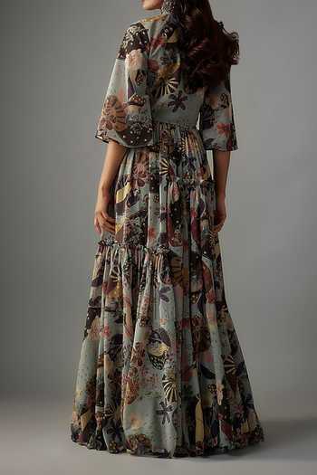 Vana Ethnics Botanic Fleur Print Lehenga With Blouse For Kids