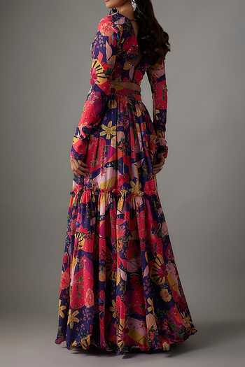 Vana Ethnics Bloom Carnival Print Lehenga Set For Kids