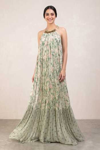 Buy Nikasha Grey Halter Hand Painted Maxi Dress at Aza Fashions Buy_Nikasha_Grey Halter Hand Painted Maxi Dress _at_Aza_Fashions